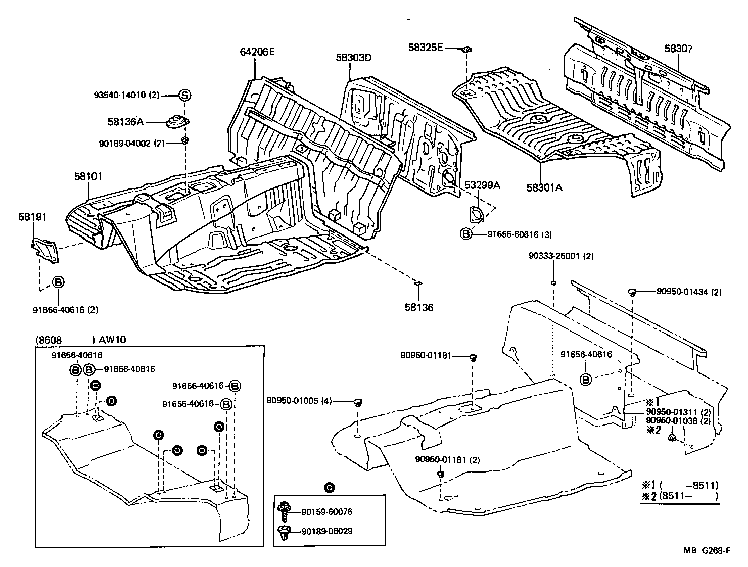  MR2 |  FLOOR PAN LOWER BACK PANEL