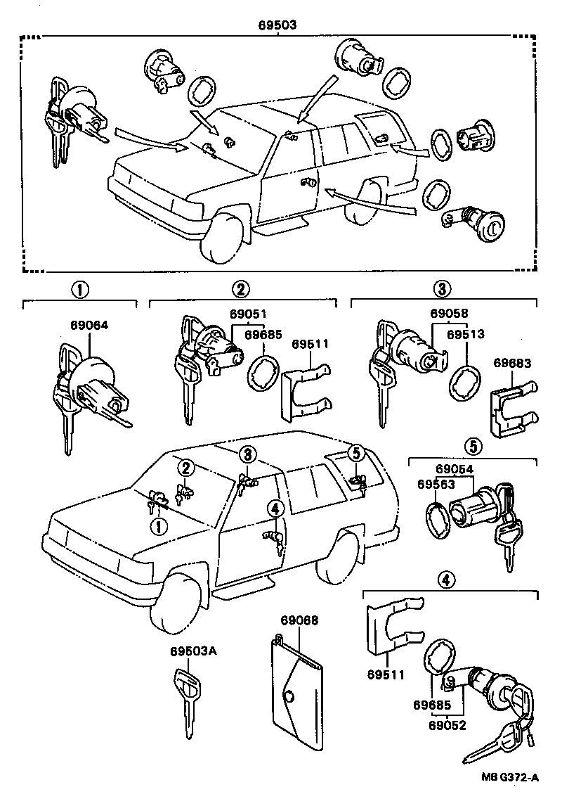  HILUX |  LOCK CYLINDER SET