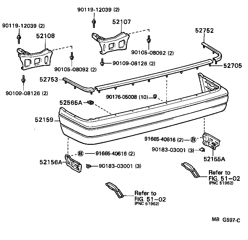  CHASER |  REAR BUMPER BUMPER STAY