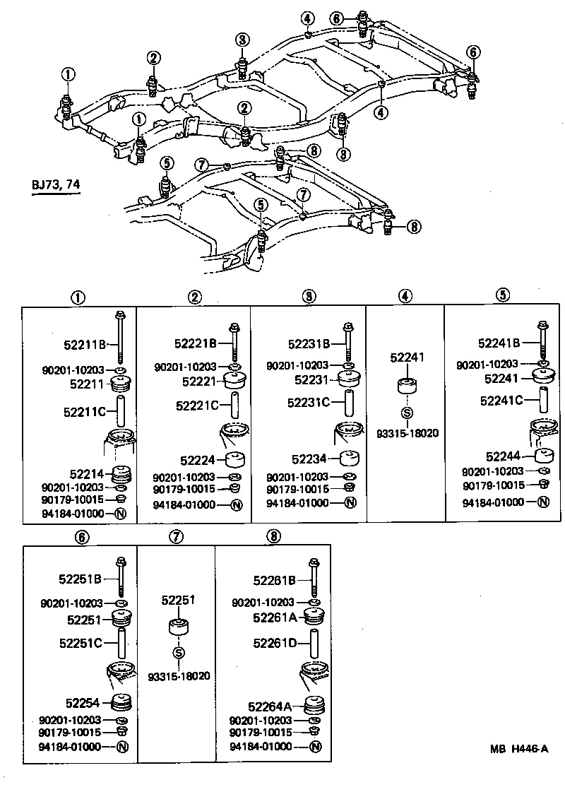  LAND CRUISER S T H T |  CAB MOUNTING BODY MOUNTING