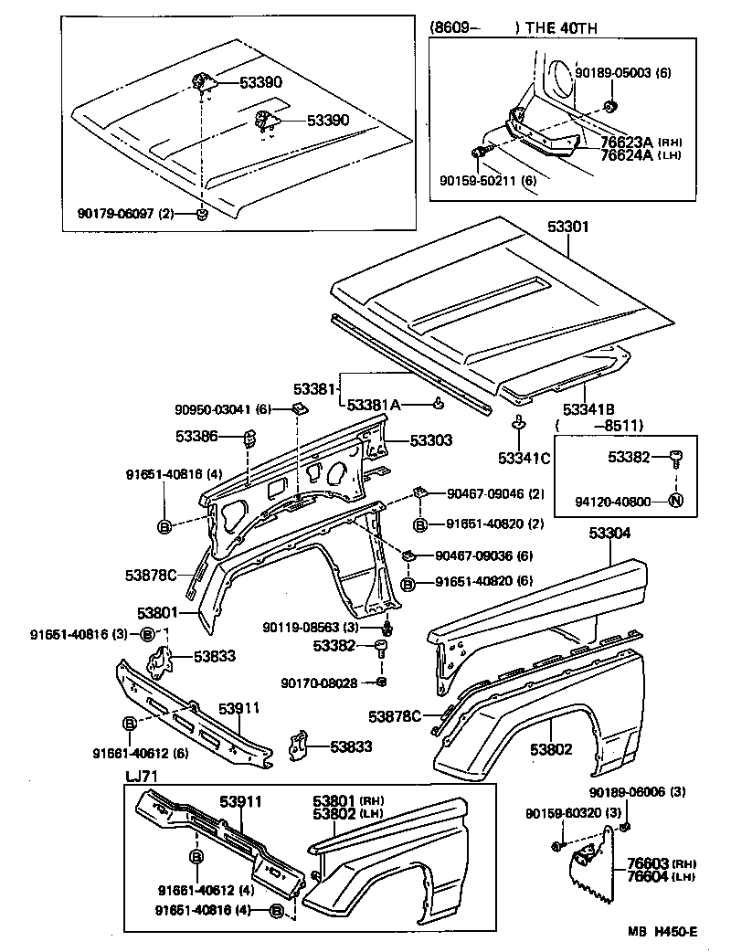  LAND CRUISER S T H T |  HOOD FRONT FENDER