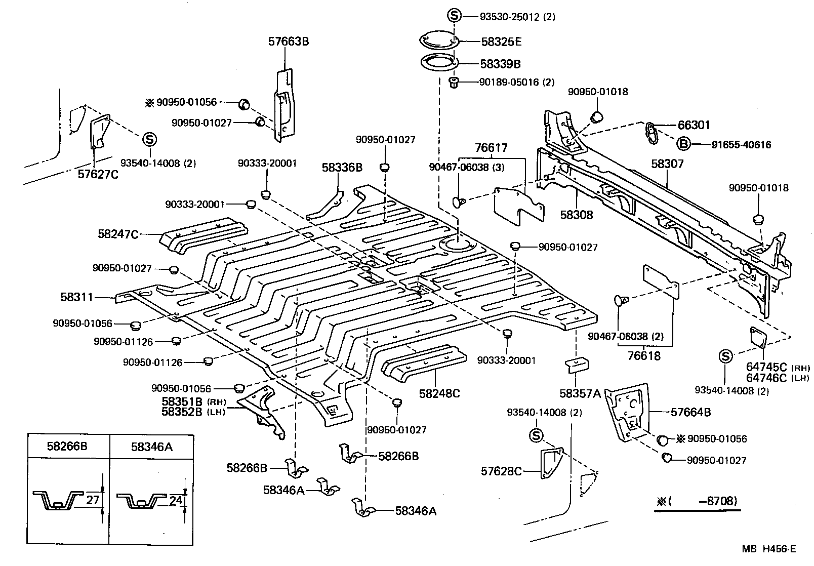  LAND CRUISER S T H T |  REAR FLOOR PANEL REAR FLOOR MEMBER
