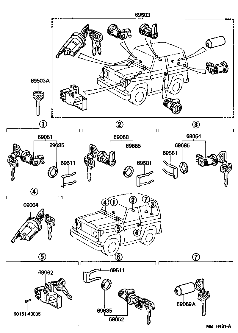  LAND CRUISER S T H T |  LOCK CYLINDER SET