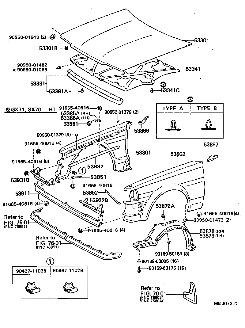  MARK 2 |  HOOD FRONT FENDER