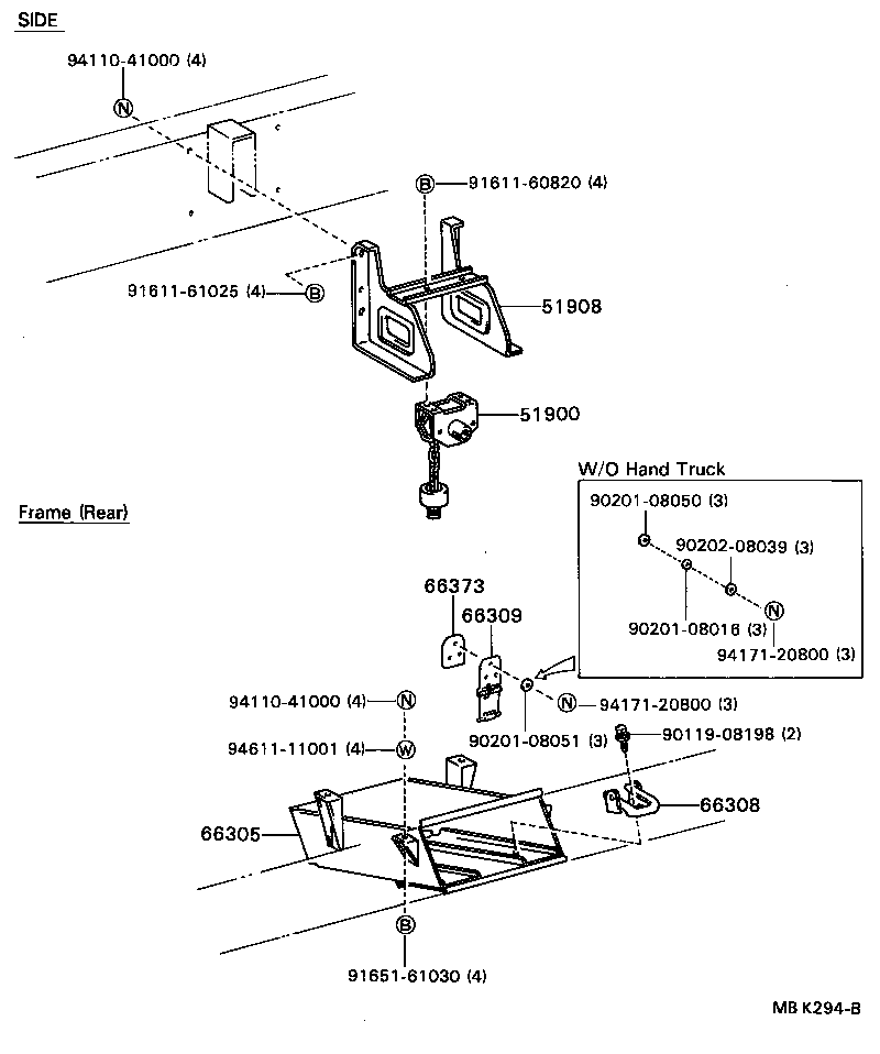  DYNA TOYOACE QUICK |  SPARE WHEEL CARRIER