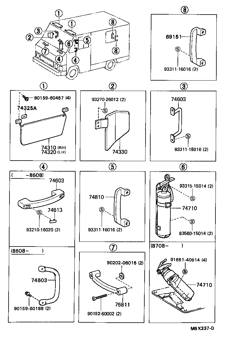  DYNA TOYOACE QUICK |  ARMREST VISOR