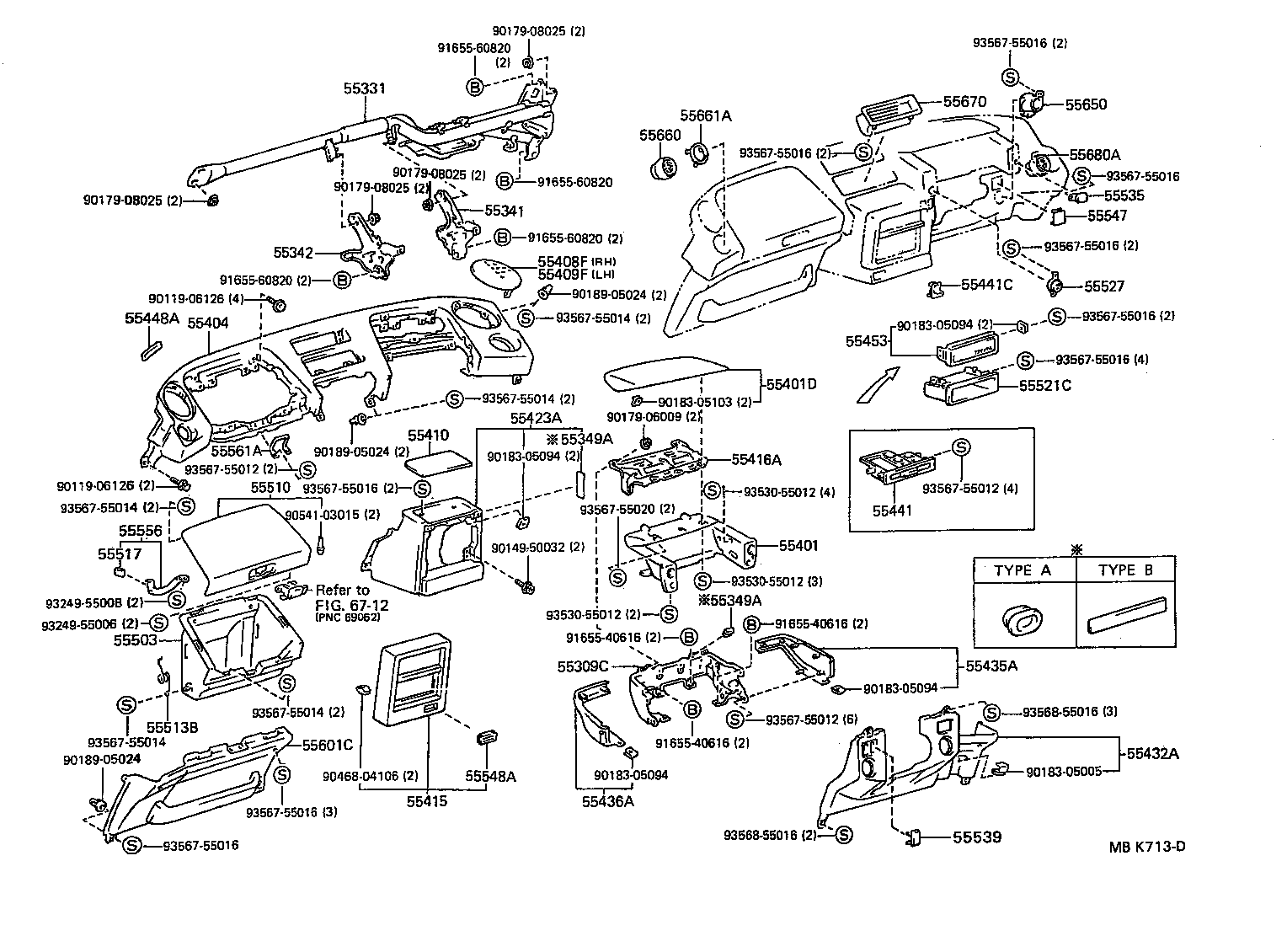  MR2 |  INSTRUMENT PANEL GLOVE COMPARTMENT