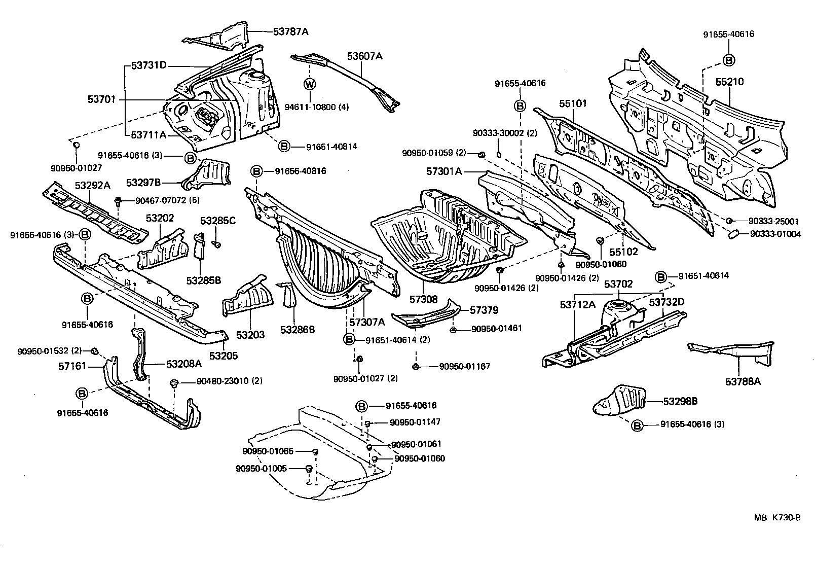  MR2 |  FRONT FENDER APRON DASH PANEL