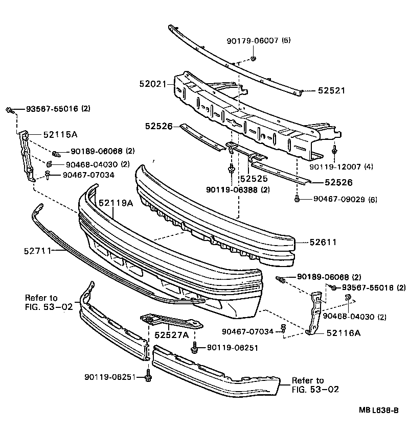  CARINA ED |  FRONT BUMPER BUMPER STAY