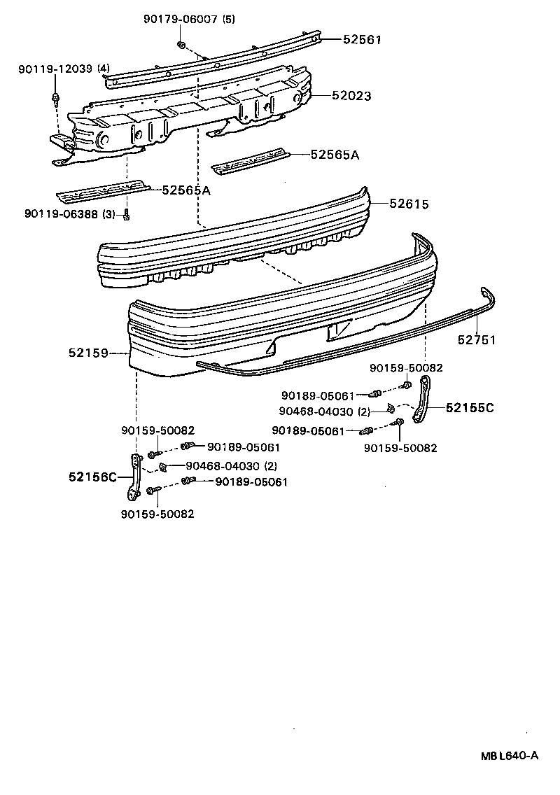  CARINA ED |  REAR BUMPER BUMPER STAY