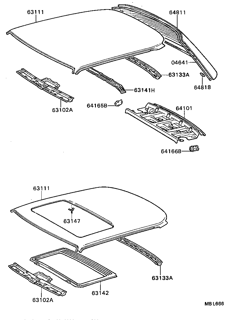  CARINA ED |  ROOF PANEL BACK WINDOW GLASS