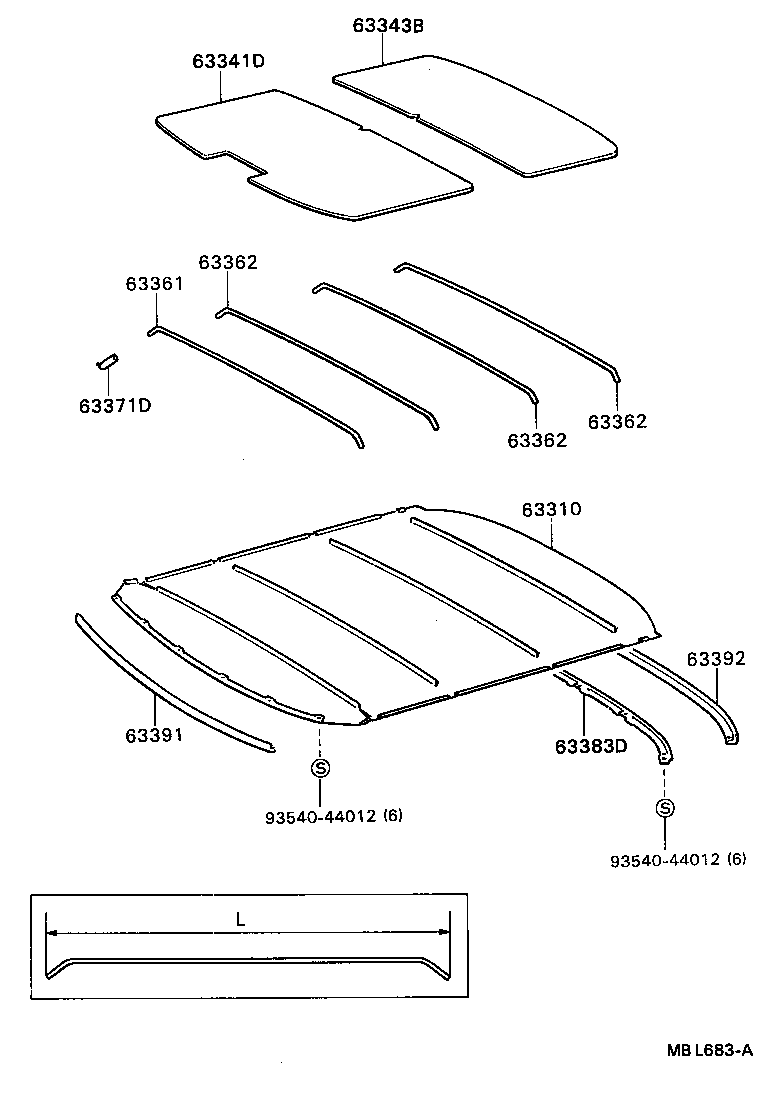 CARINA ED |  ROOF HEADLINING SILENCER PAD