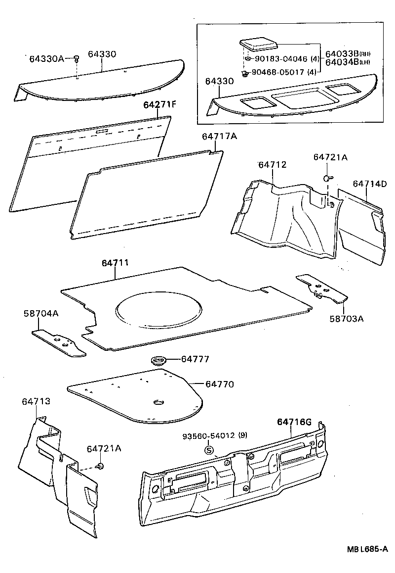  CARINA ED |  PACKAGE TRAY PANEL LUGGAGE COMPARTMENT MAT