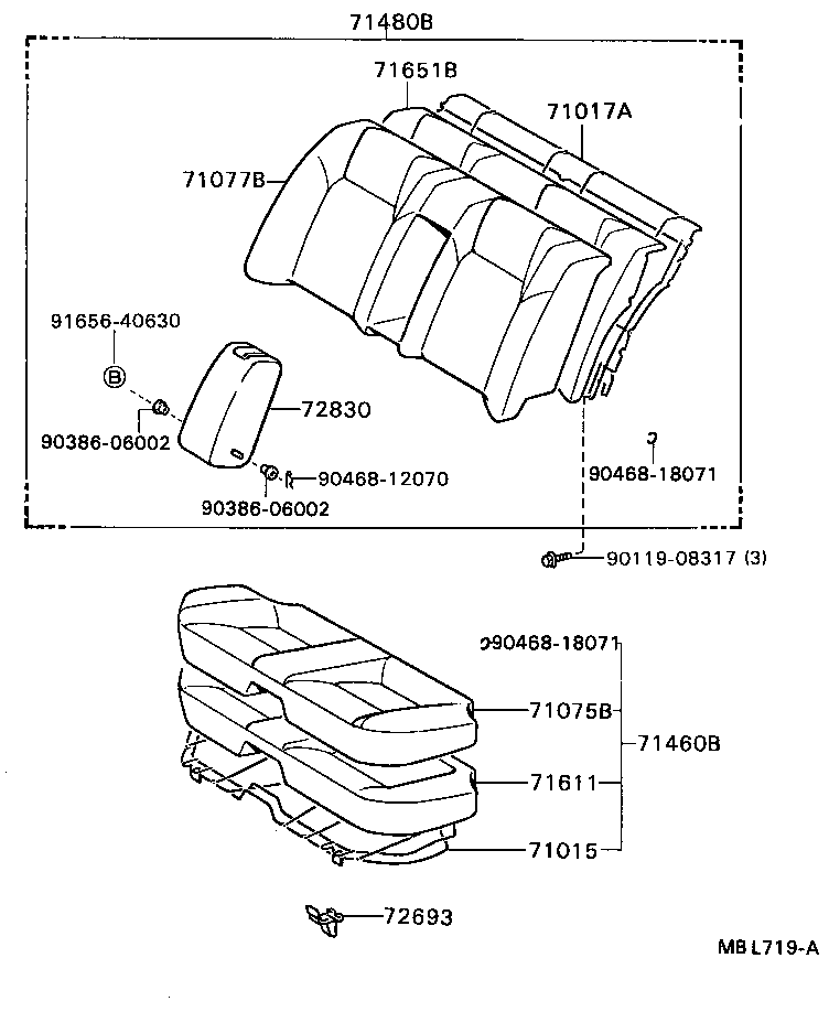  CARINA ED |  REAR SEAT SEAT TRACK
