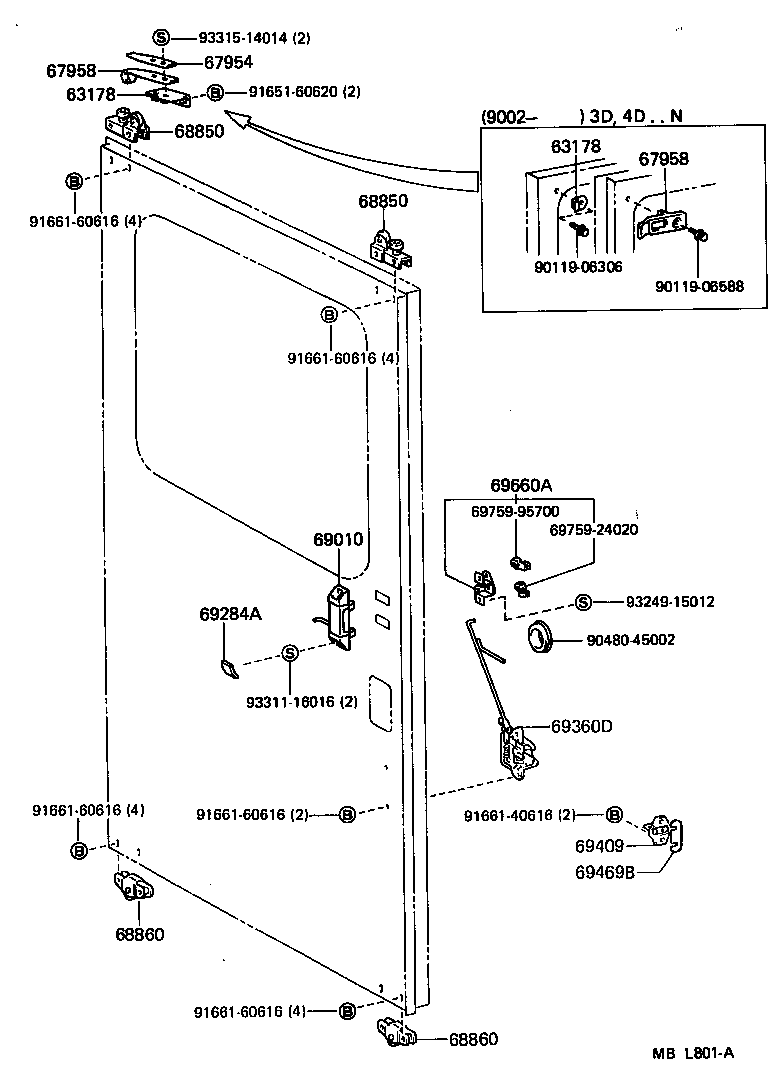  DYNA TOYOACE QUICK |  SEPARATION DOOR LOCK HANDLE