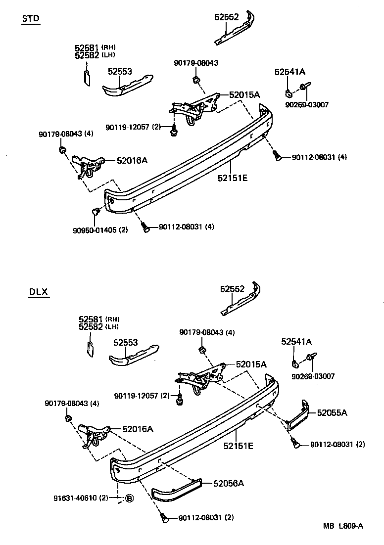  CROWN |  REAR BUMPER BUMPER STAY