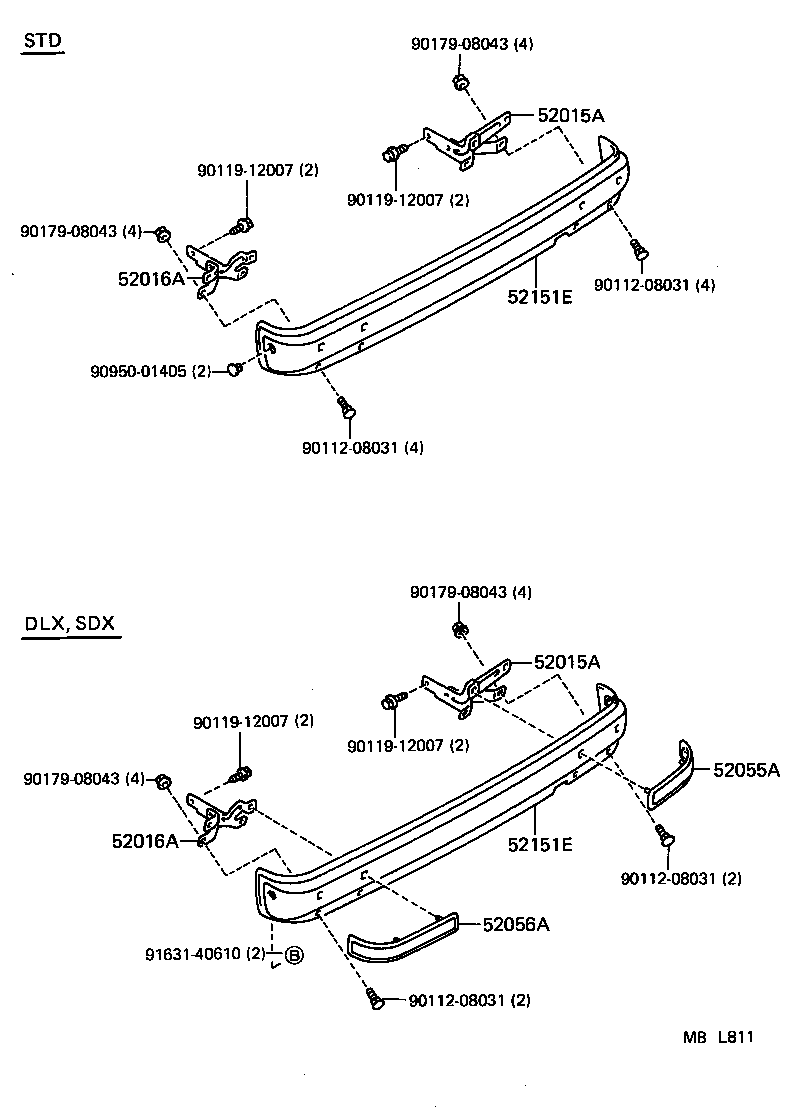  CROWN |  REAR BUMPER BUMPER STAY