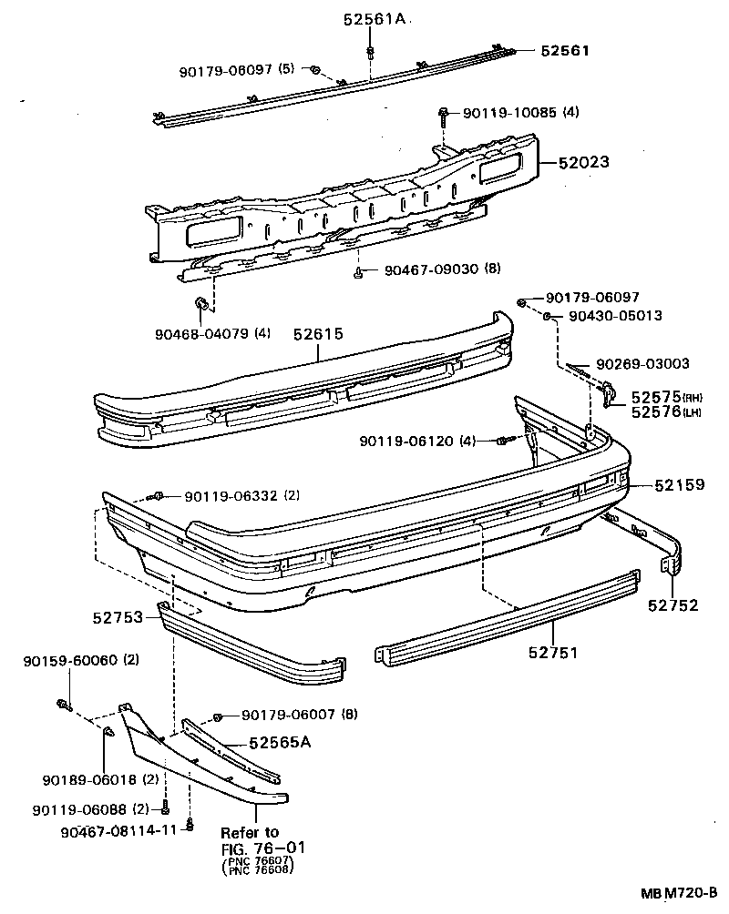  SOARER |  REAR BUMPER BUMPER STAY