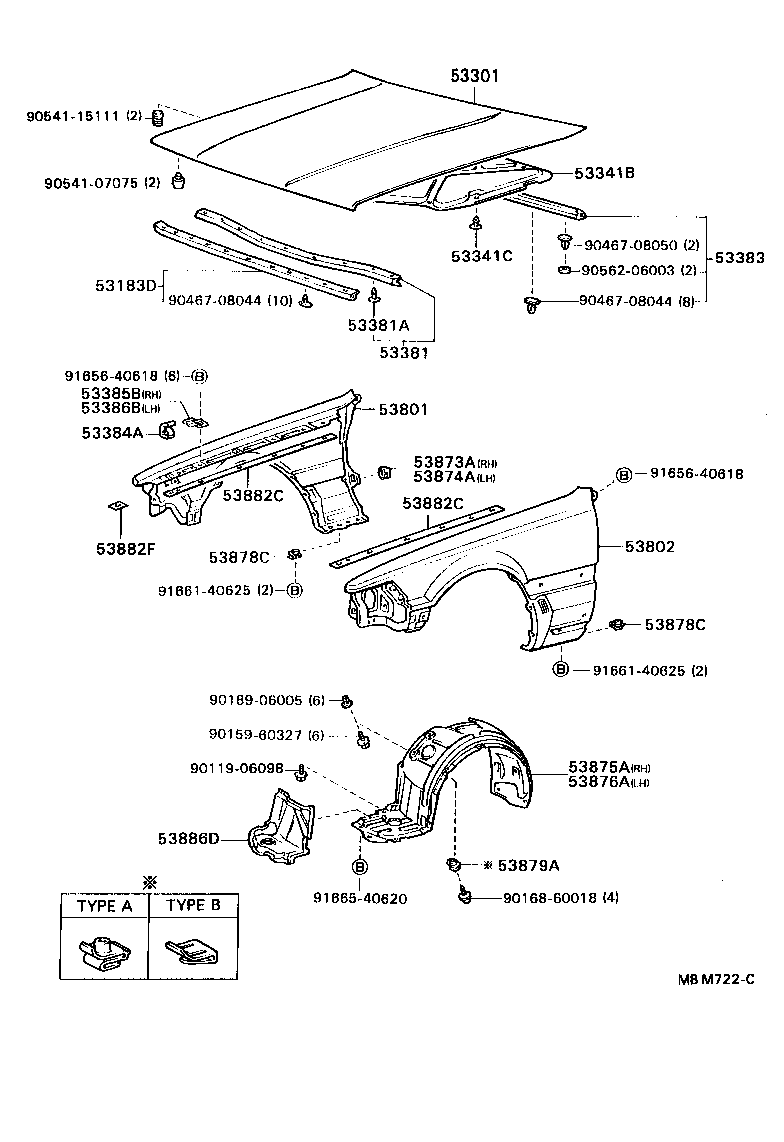  SOARER |  HOOD FRONT FENDER