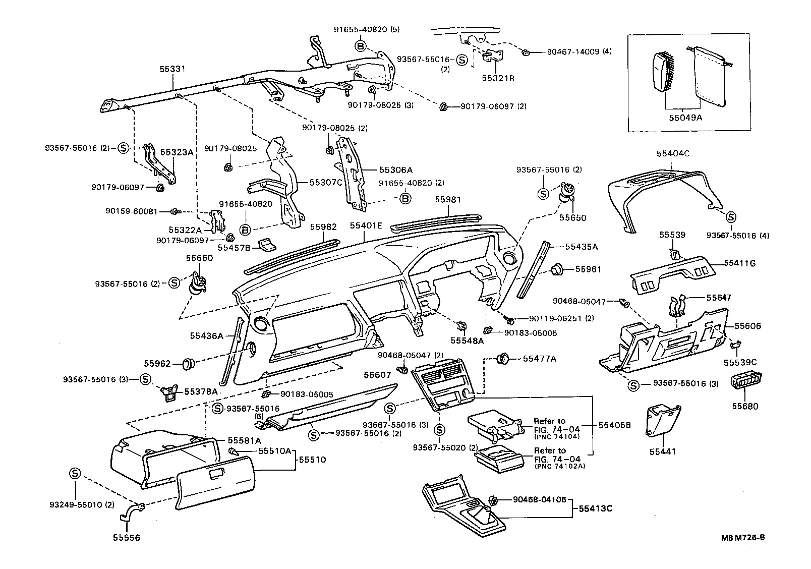  SOARER |  INSTRUMENT PANEL GLOVE COMPARTMENT