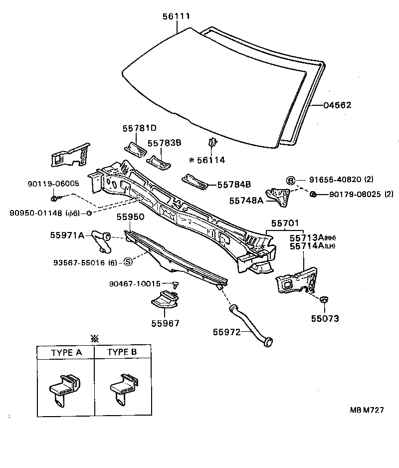 SOARER |  COWL PANEL WINDSHIELD GLASS