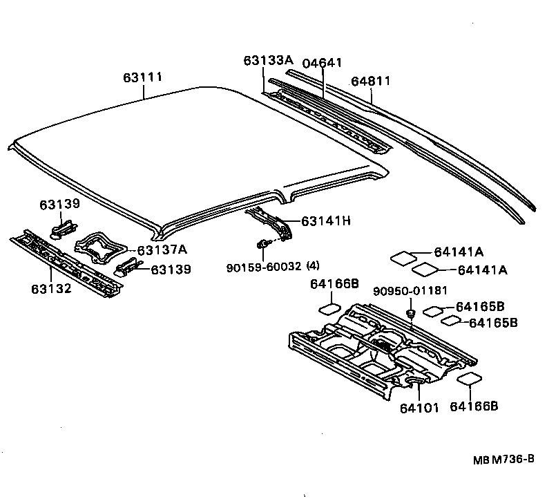  SOARER |  ROOF PANEL BACK WINDOW GLASS