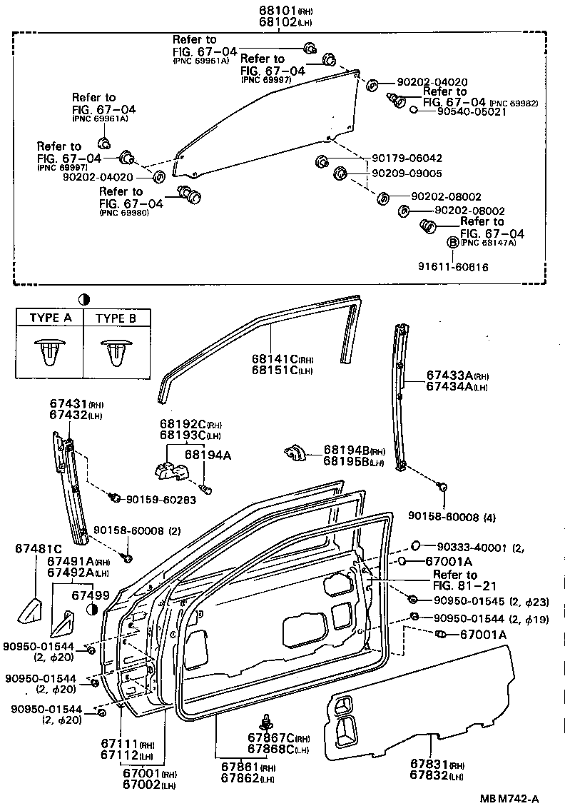  SOARER |  FRONT DOOR PANEL GLASS