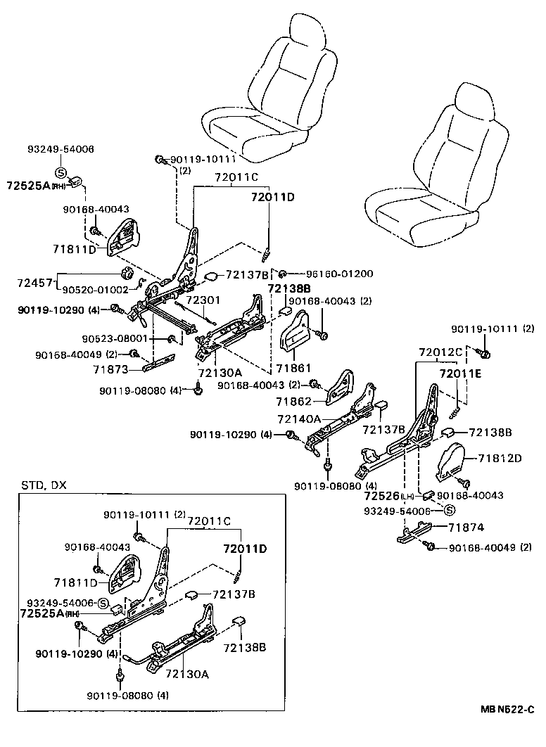  CARINA FF |  FRONT SEAT SEAT TRACK