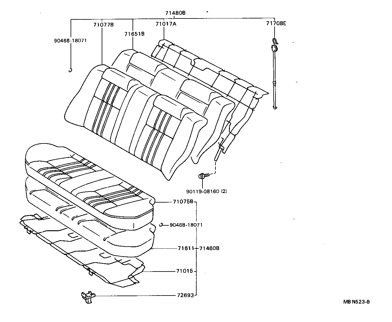  CARINA FF |  REAR SEAT SEAT TRACK