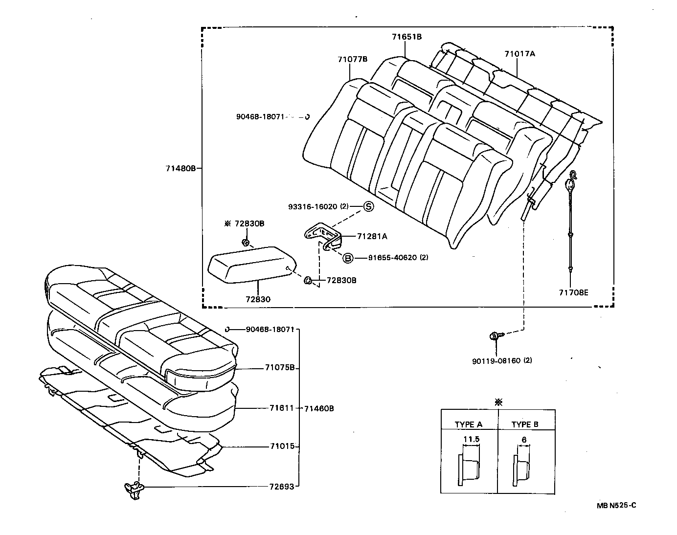  CARINA FF |  REAR SEAT SEAT TRACK