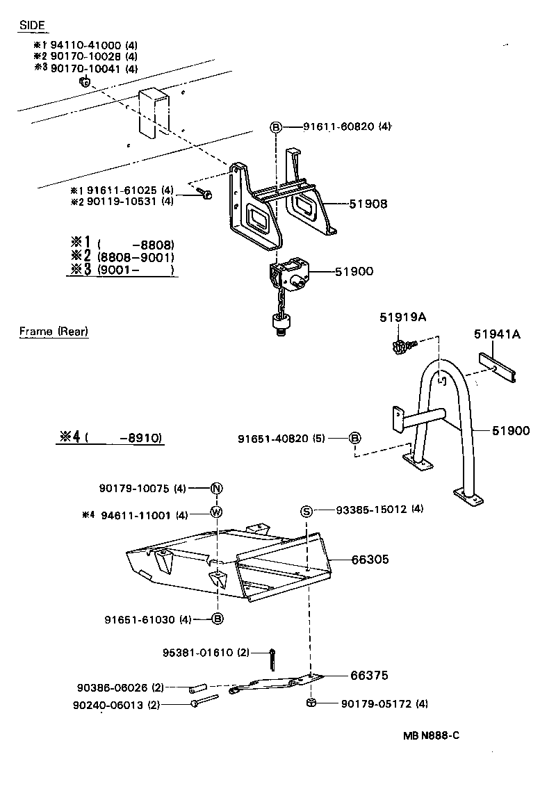 DYNA TOYOACE QUICK |  SPARE WHEEL CARRIER