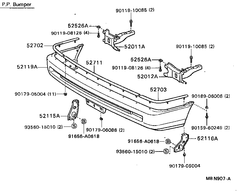  CAMRY VISTA |  FRONT BUMPER BUMPER STAY