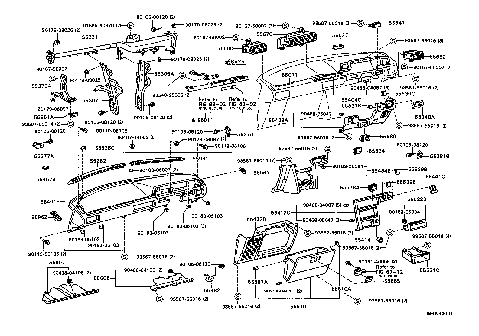  CAMRY VISTA |  INSTRUMENT PANEL GLOVE COMPARTMENT