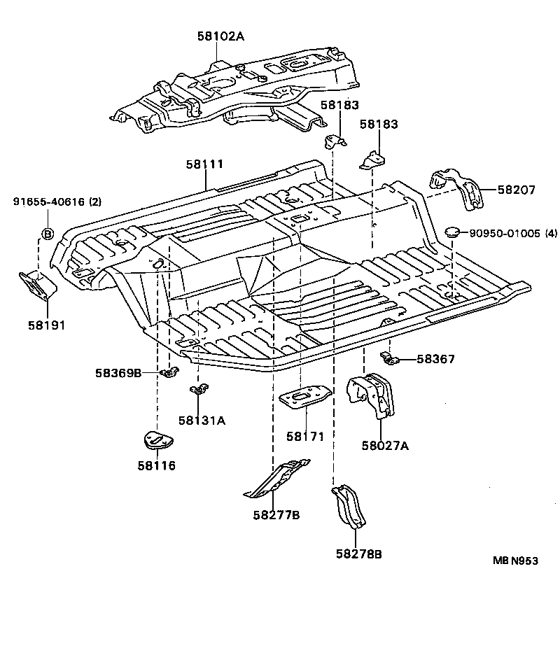  CAMRY VISTA |  FLOOR PAN LOWER BACK PANEL