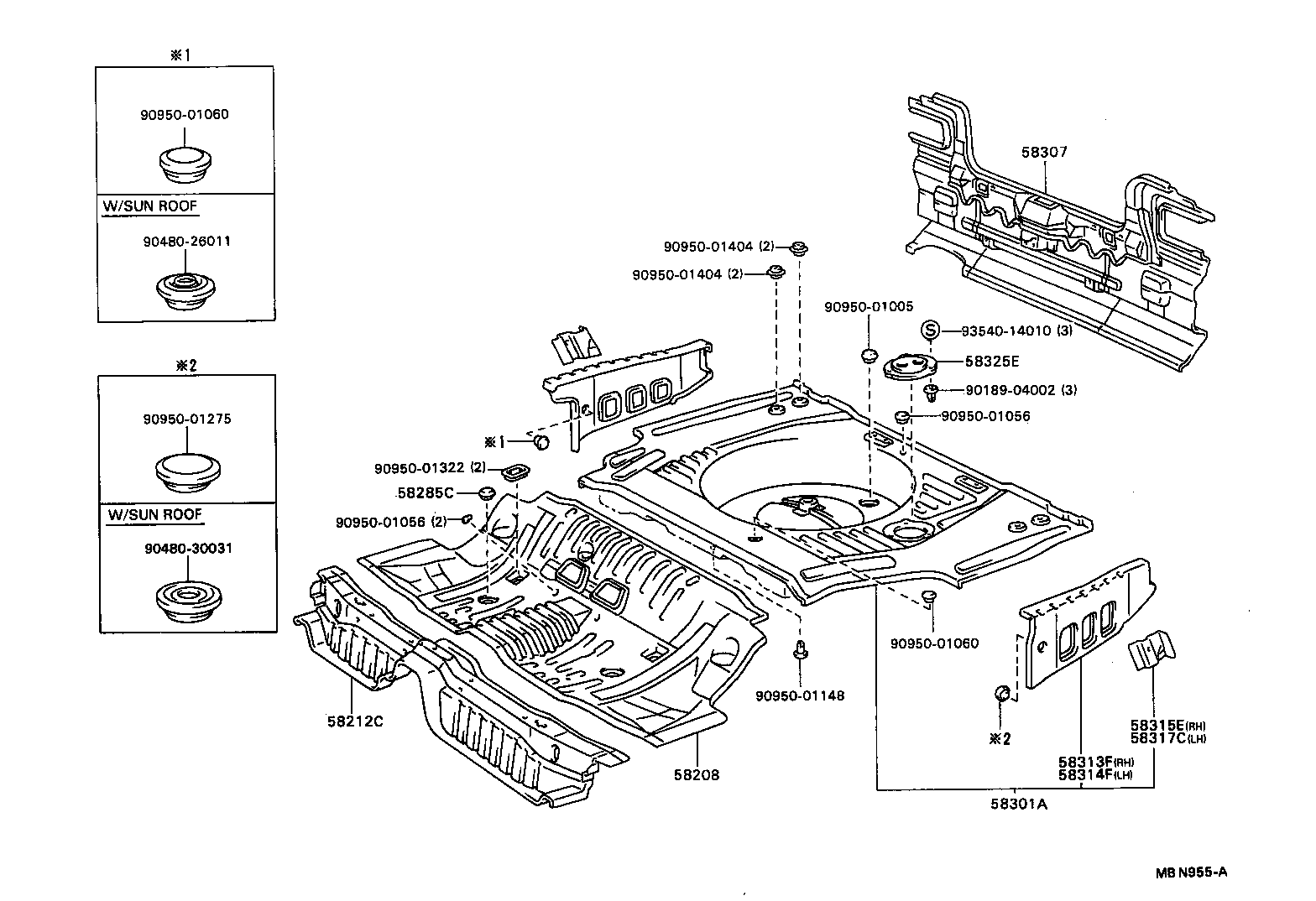  CAMRY VISTA |  FLOOR PAN LOWER BACK PANEL