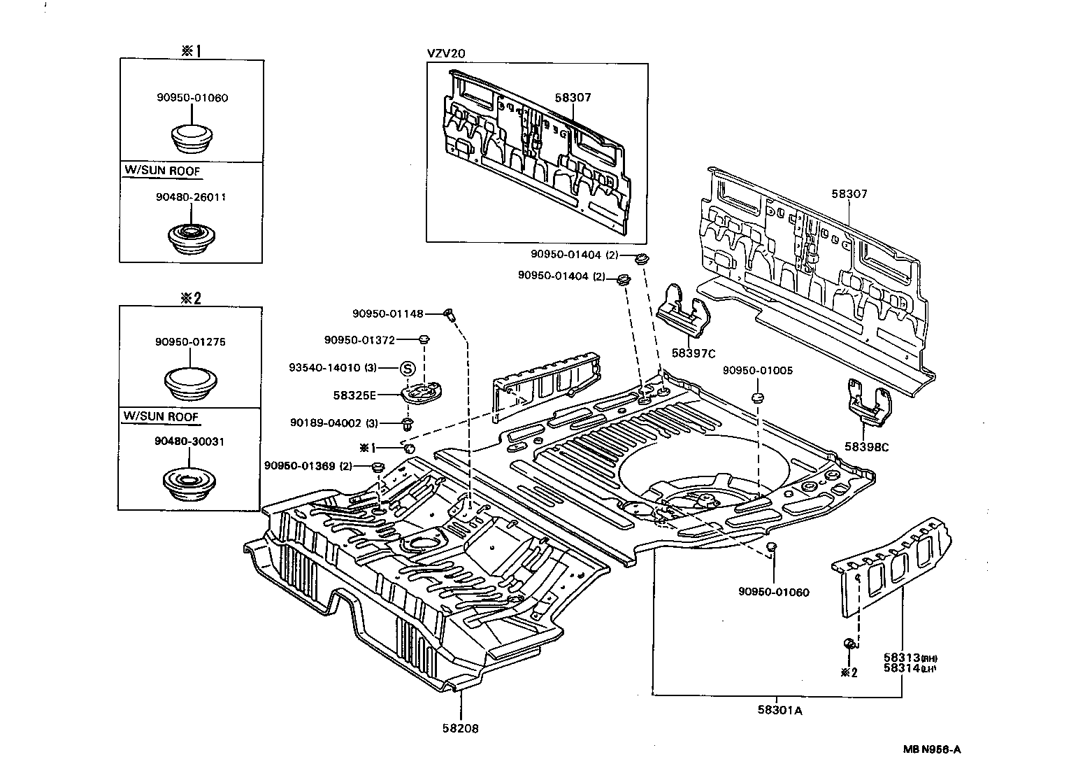  CAMRY VISTA |  FLOOR PAN LOWER BACK PANEL