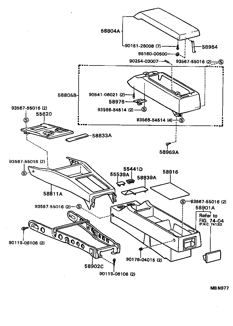  CAMRY VISTA |  CONSOLE BOX BRACKET