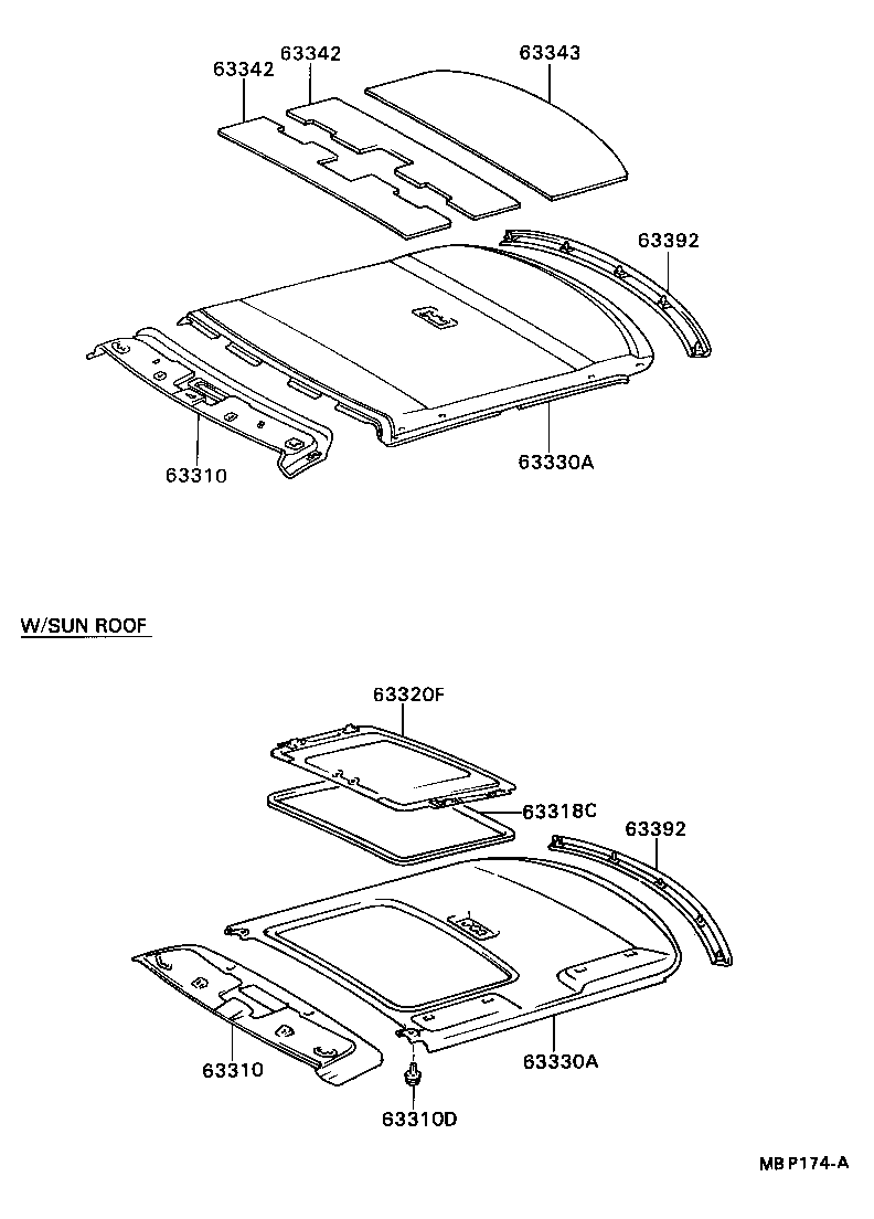  CAMRY VISTA |  ROOF HEADLINING SILENCER PAD
