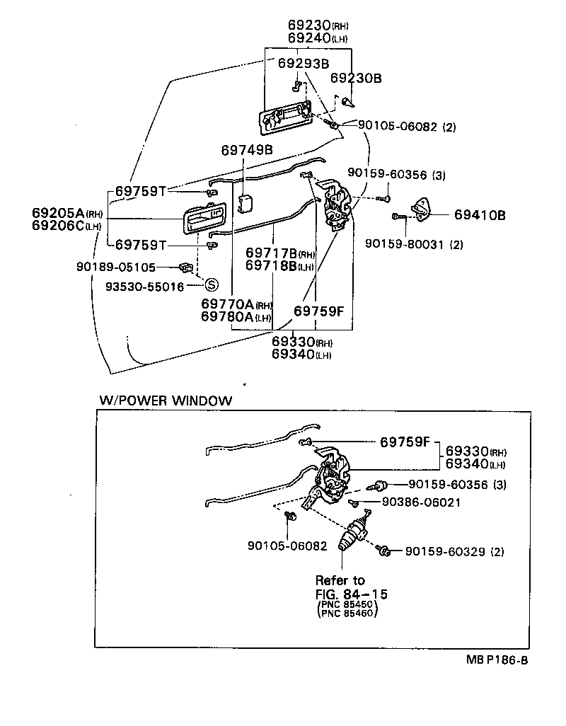  CAMRY VISTA |  REAR DOOR LOCK HANDLE