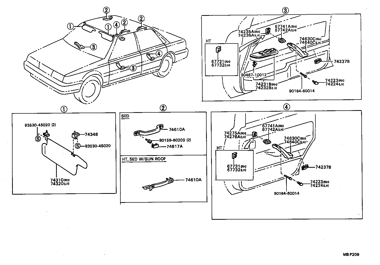  CAMRY VISTA |  ARMREST VISOR