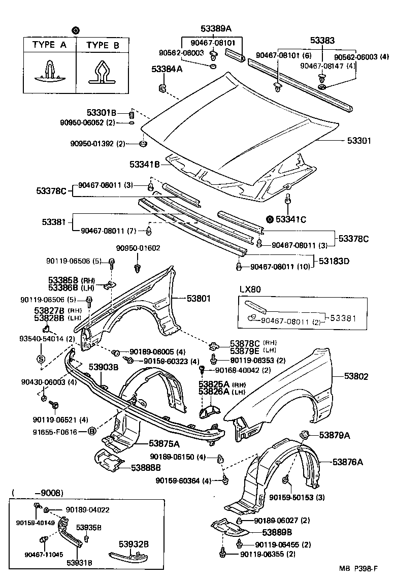  CRESTA |  HOOD FRONT FENDER