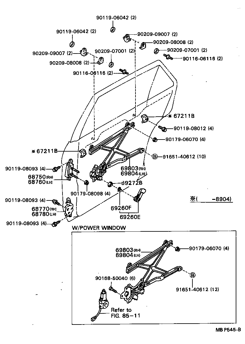  MARK 2 |  REAR DOOR WINDOW REGULATOR HINGE