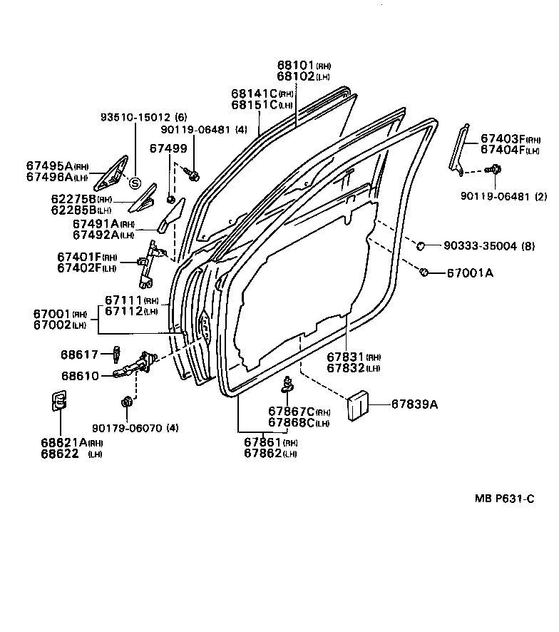  MARK 2 |  FRONT DOOR PANEL GLASS