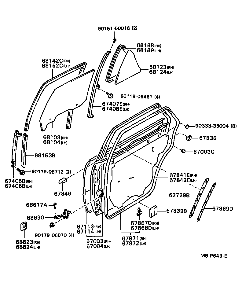  MARK 2 |  REAR DOOR PANEL GLASS