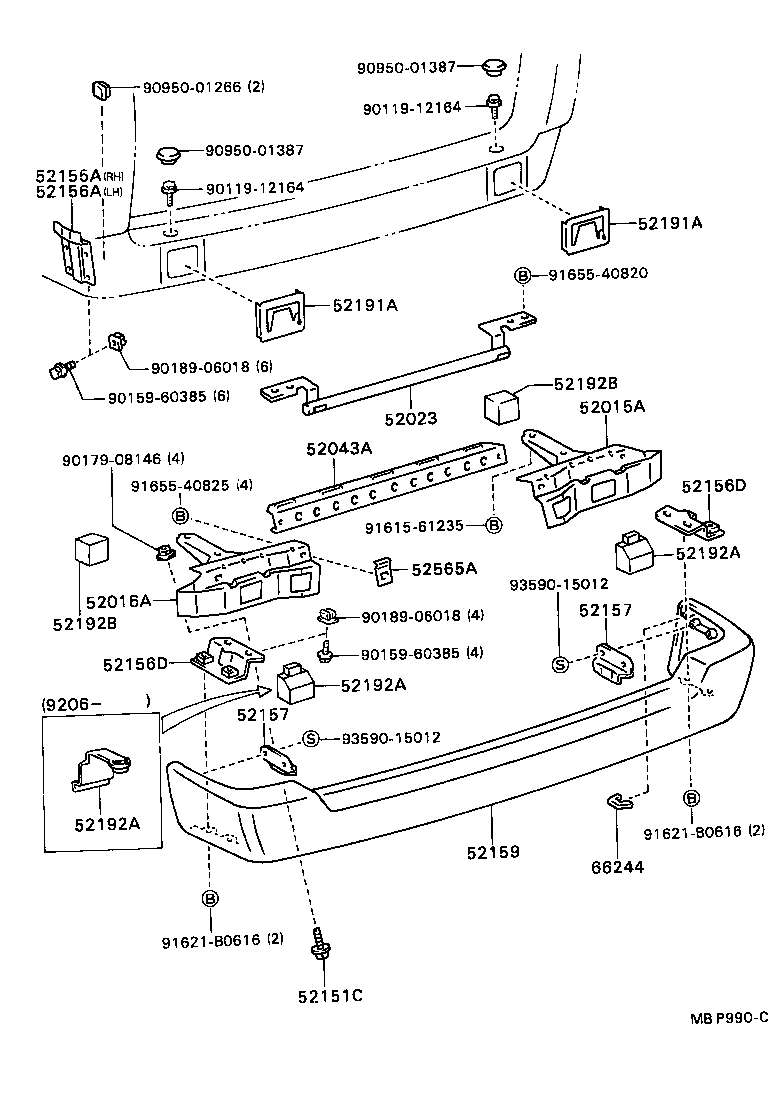  TOWN MASTERACE V WG |  REAR BUMPER BUMPER STAY