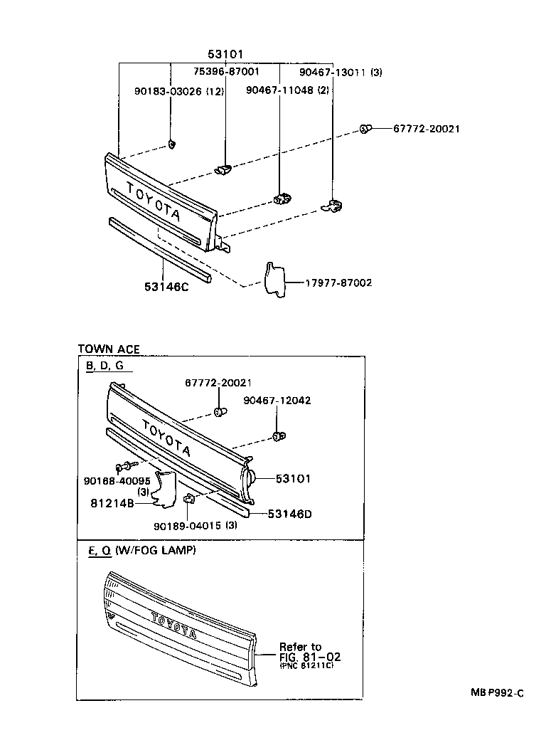  TOWN MASTERACE V WG |  RADIATOR GRILLE