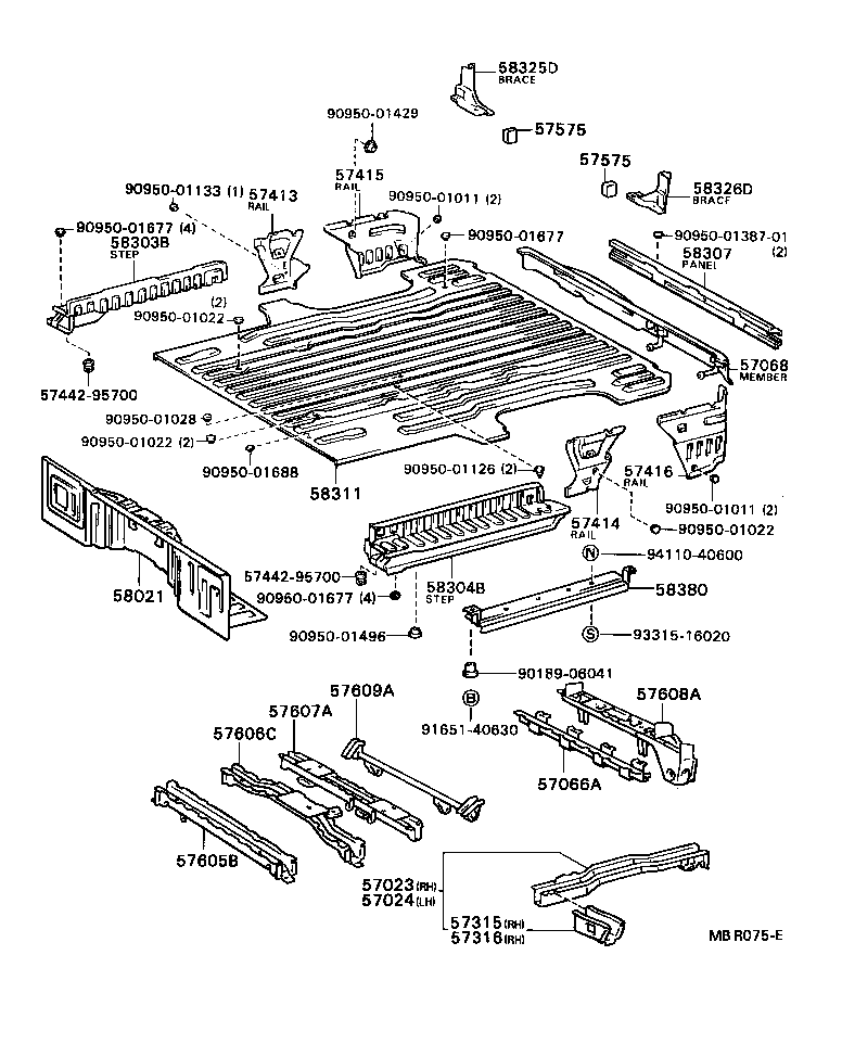  TOWN MASTERACE V WG |  REAR FLOOR PANEL REAR FLOOR MEMBER