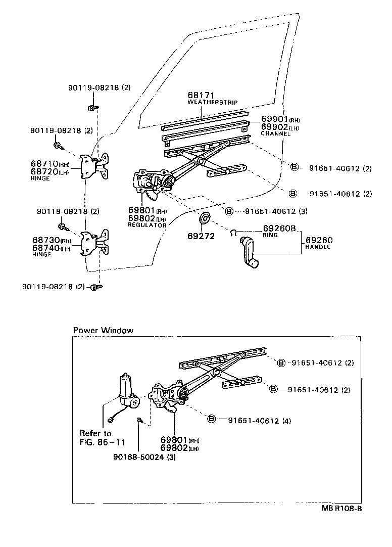 TOWN MASTERACE V WG |  FRONT DOOR WINDOW REGULATOR HINGE