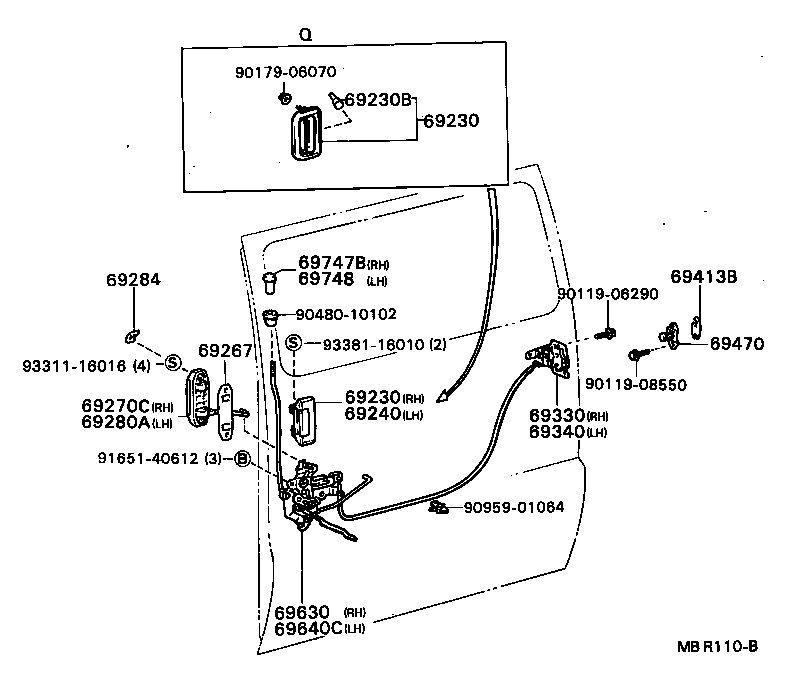 TOWN MASTERACE V WG |  REAR DOOR LOCK HANDLE