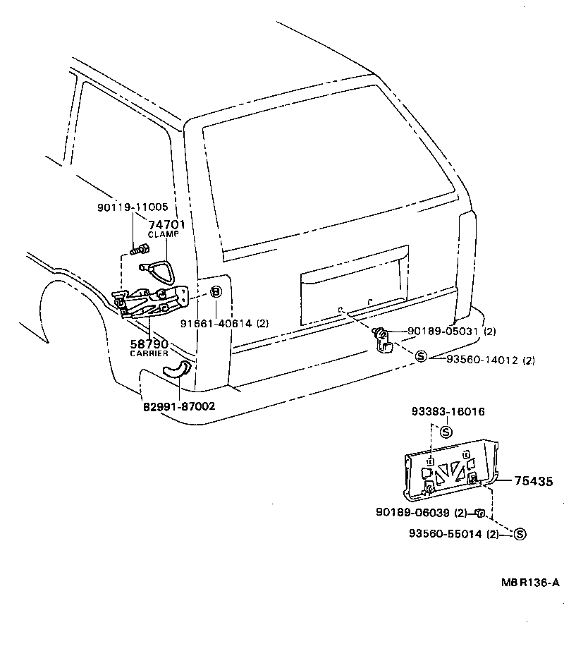  TOWN MASTERACE V WG |  TOOL BOX LICENSE PLATE BRACKET